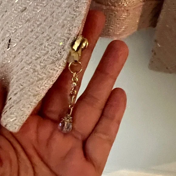 St. John Pale Pink Sparkle Tweed Blazer and Skirt Set - Picture 9 of 10